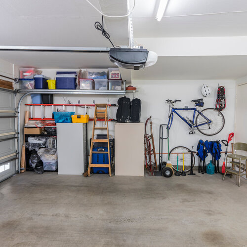 well-organized suburban garage