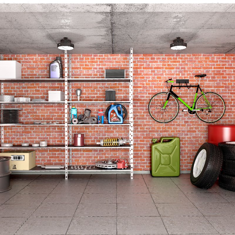 a well-organized and updated garage space