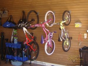 Bikes Hanging on Slatwall Panels Slatwall Panels in a Garage